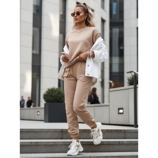 Sieviešu brūns brīvā laika kostīms Daval Sieviešu uzvalki