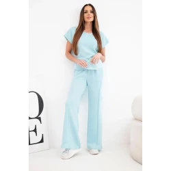 Sieviešu piparmētru komplekts ar platām biksēm Floren