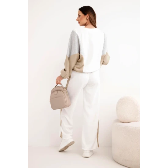 Sieviešu divkrāsains brīvā laika komplekts ar tumši brūnu ielaidumu Gabi Sieviešu uzvalki