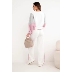 Sieviešu divkrāsains brīvā laika komplekts ar tumši rozā ielaidumu Gabi