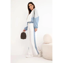 Sieviešu divkrāsains brīvā laika komplekts ar zilu ielaidumu Gabi