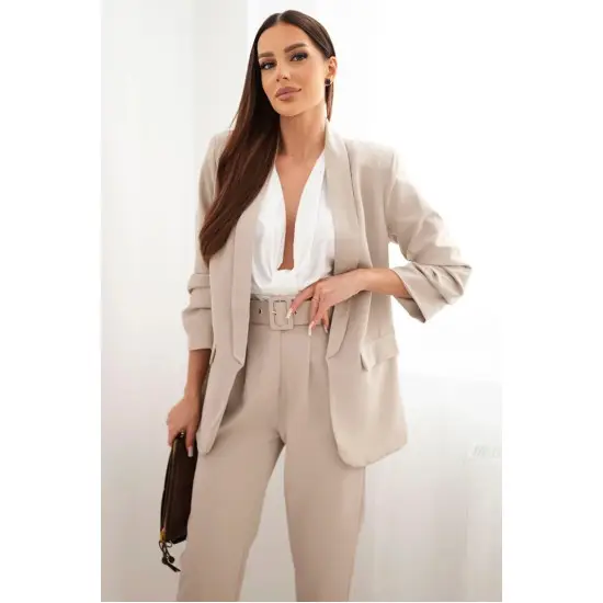 Elegants sieviešu smilškrāsas apģērbu komplekts „Silva“