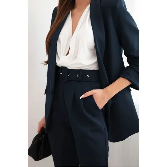 Elegants sieviešu tumši zils apģērbu komplekts „Silva“