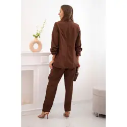 Elegants sieviešu brūna krāsas apģērbu komplekts „Silva“