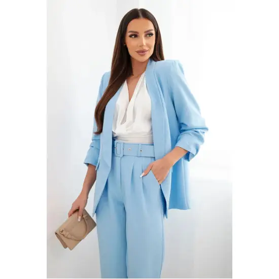 Elegants sieviešu gaiši zils apģērbu komplekts „Silva“