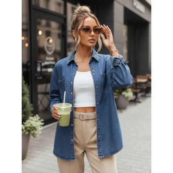 Sieviešu zils krekliņš Overllo Sieviešu krekli