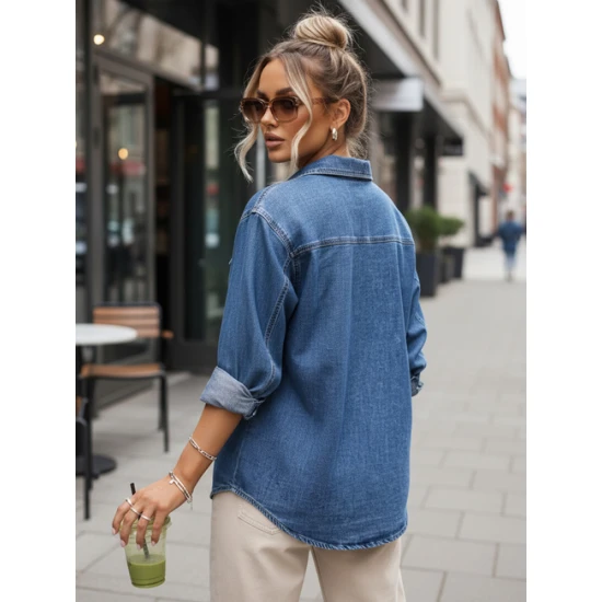 Sieviešu zils krekliņš Overllo Sieviešu krekli