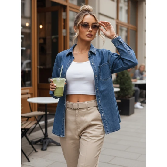 Sieviešu zils krekliņš Overllo Sieviešu krekli