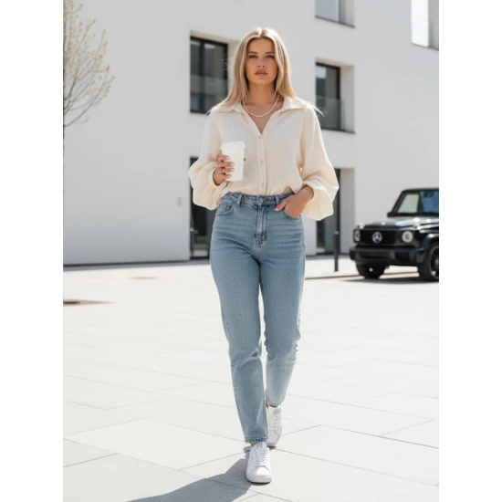 Sieviešu muslīna krēmkrāsas krekls Musline Sieviešu krekli