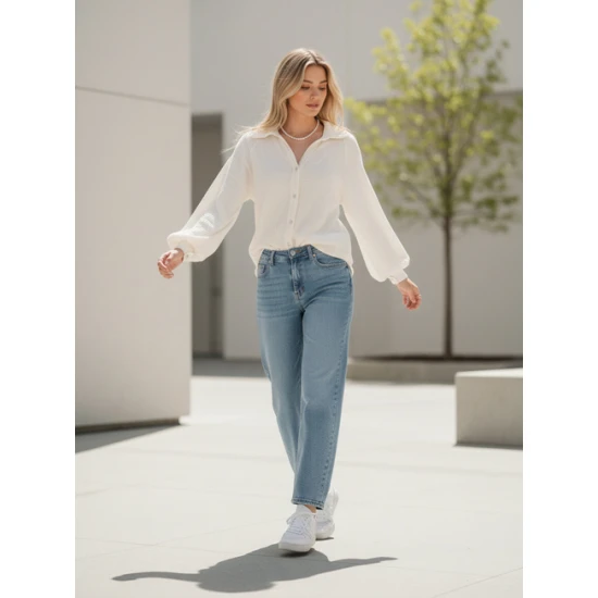 Sieviešu muslīna krēmkrāsas krekls Musline Sieviešu krekli