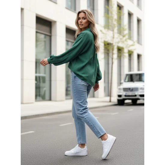 Sieviešu muslīna zaļš krekls Musline Sieviešu krekli