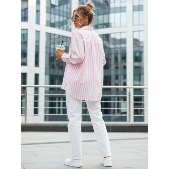 Sieviešu lielizmēra rozā krekls Mona Sieviešu krekli