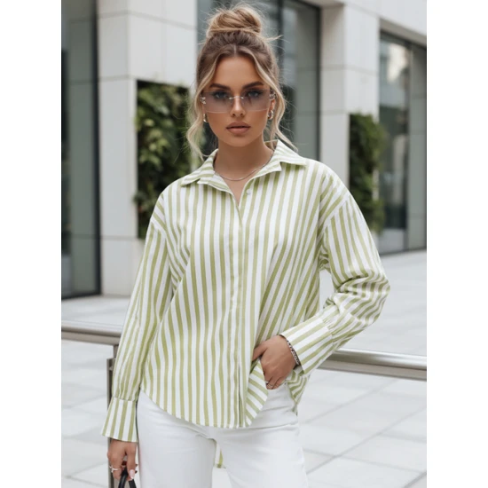 Sieviešu lielizmēra zaļš krekls Mona Sieviešu krekli