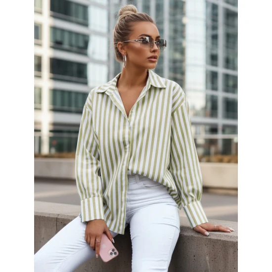 Sieviešu lielizmēra zaļš krekls Mona Sieviešu krekli