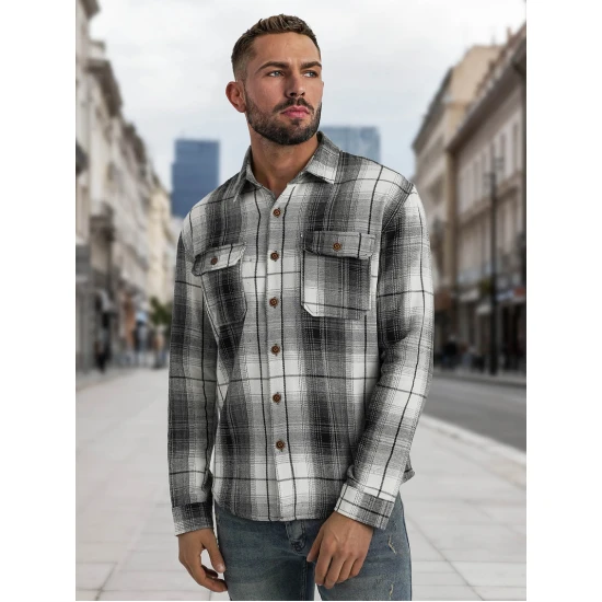 Vīriešu melns/balts flaneļa krekls Cory