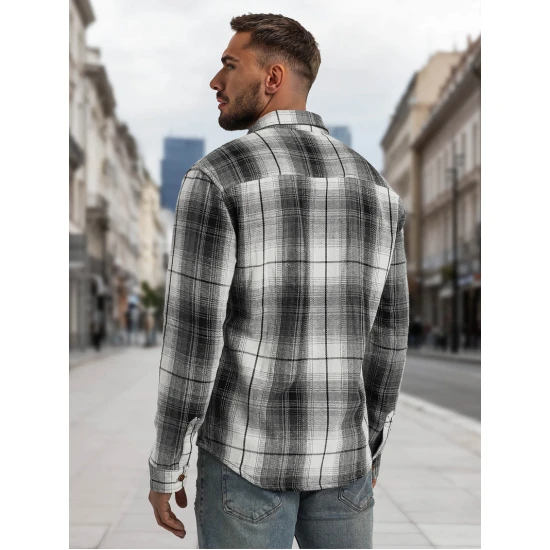 Vīriešu melns/balts flaneļa krekls Cory