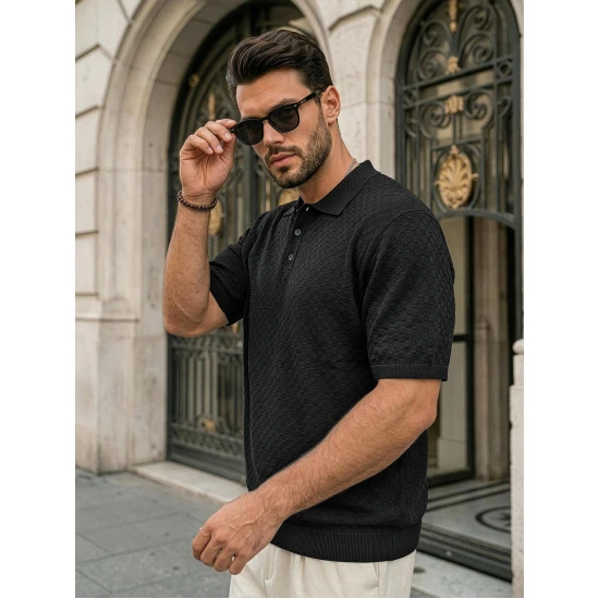 Vīriešu melni polo krekli Style POLO T-krekls