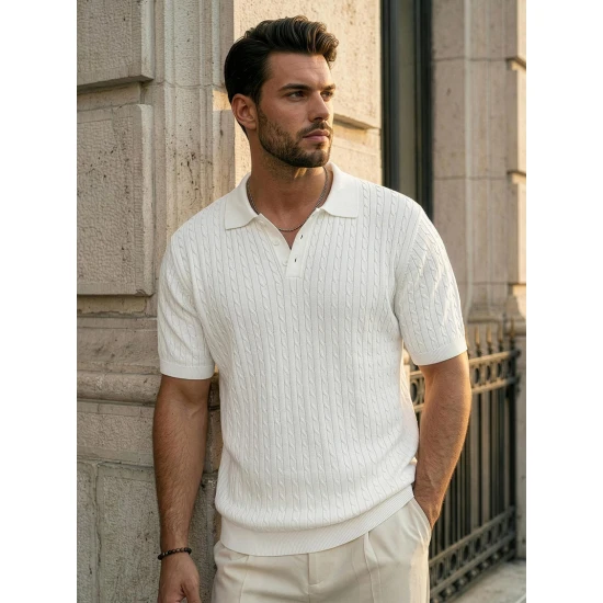 Vīriešu baltas polo krekli Style POLO T-krekls