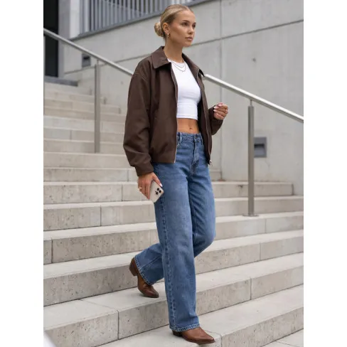 Sieviešu tumši brūna jaka bez kapuces Result