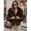 Sieviešu tumši brūna ziemas jaka „Beverly“