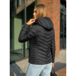Sieviešu melna jaka ar kapuci Enit