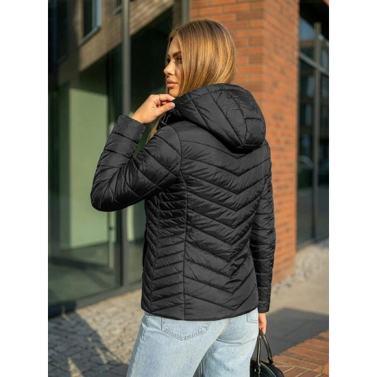 Sieviešu melna jaka ar kapuci Enit Sieviešu jakas