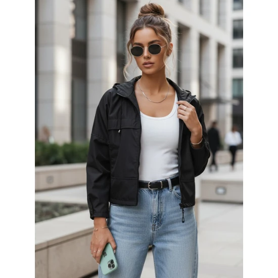 Sieviešu melna pārejas jaka Unika Sieviešu jakas