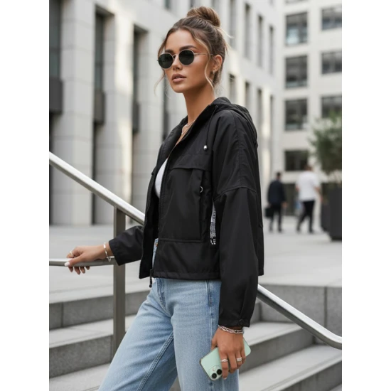 Sieviešu melna pārejas jaka Unika Sieviešu jakas