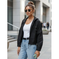 Sieviešu melna pārejas jaka Unika