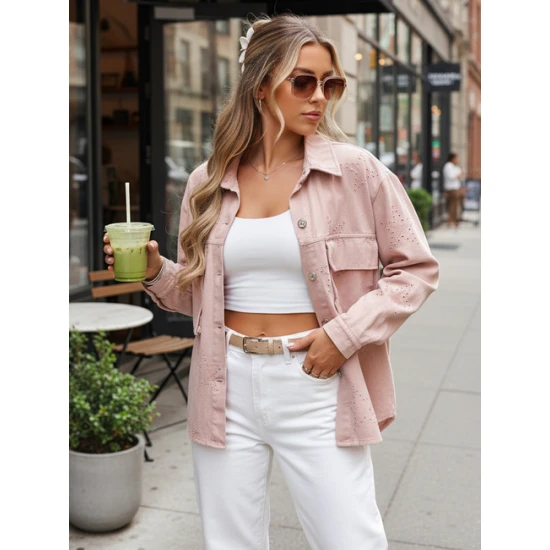 Shine pārejas rozā jaka Sieviešu jakas