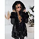 Women's black jacket with fur City Women's jackets