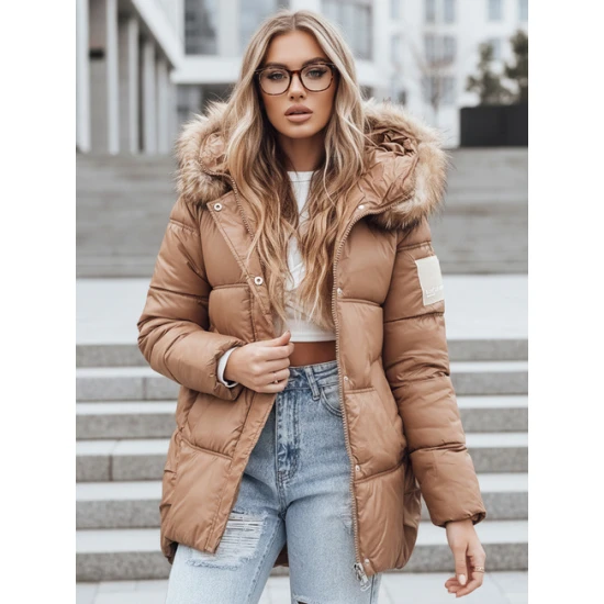 Sieviešu brūna ziemas jaka Luckry