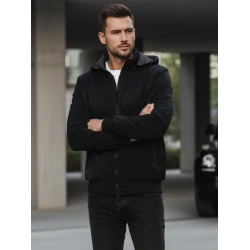 Vīriešu divpusējā melnā jaka ar kapuci Linde