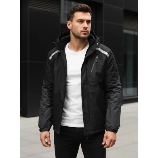 Vīriešu melna slēpošanas jaka Atlant