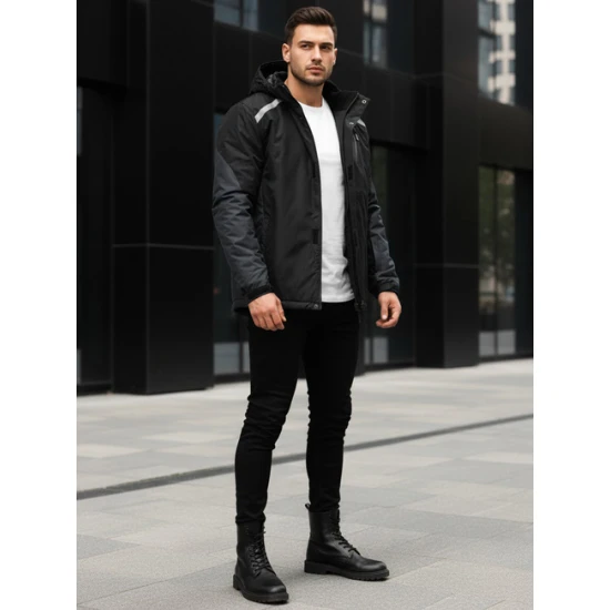 Vīriešu melna slēpošanas jaka Atlant