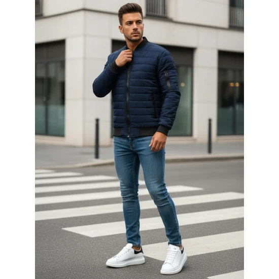 Vīriešu stepēta tumši zila jaka Minti JS/MY02Z