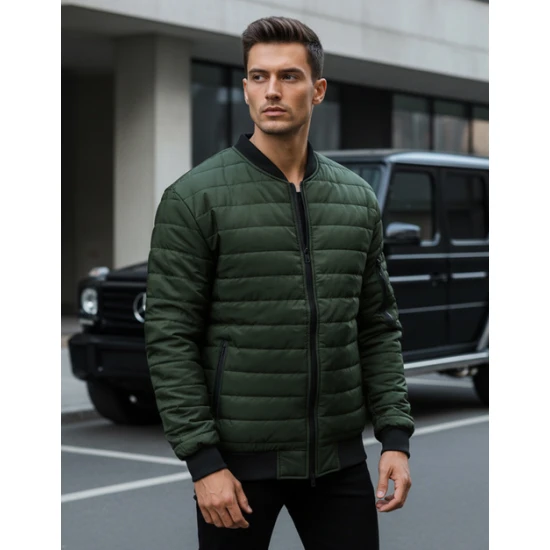 Vīriešu stepēta zaļa jaka Minti JS/MY02Z