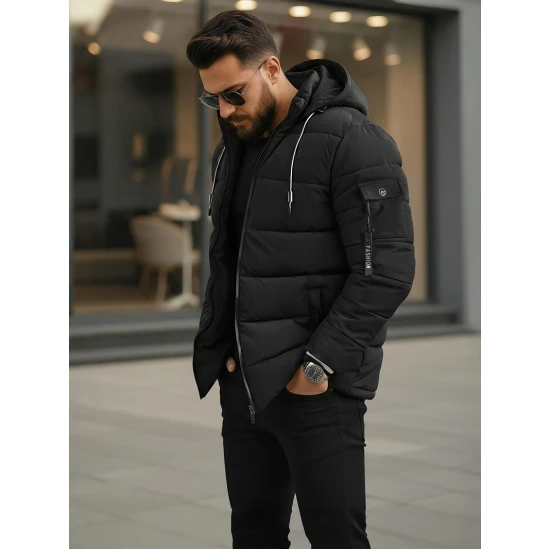 Vīriešu melna ziemas jaka Arte Ziemas jakas