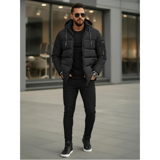 Vīriešu melna ziemas jaka Arte Ziemas jakas