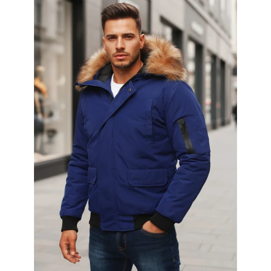 Bomber stila tumši zila vīriešu jaka Lemor JS/201901