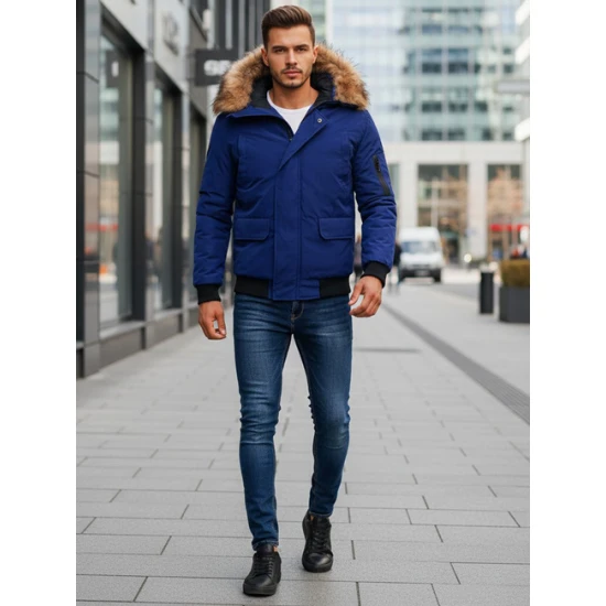 Bomber stila tumši zila vīriešu jaka Lemor JS/201901