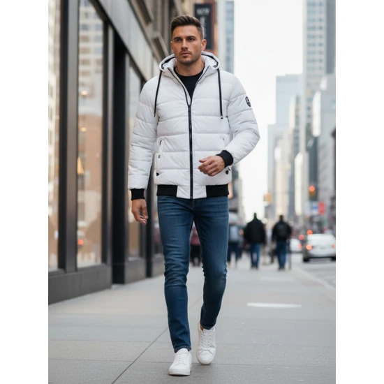 Vīriešu balta ziemas jaka Jupiter