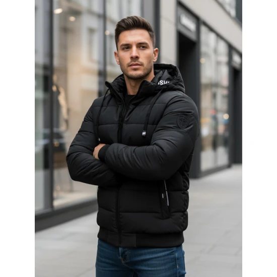 Vīriešu melna ziemas jaka Jupiter