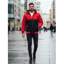 Vīriešu sarkanā/melnā ziemas jaka Oscar