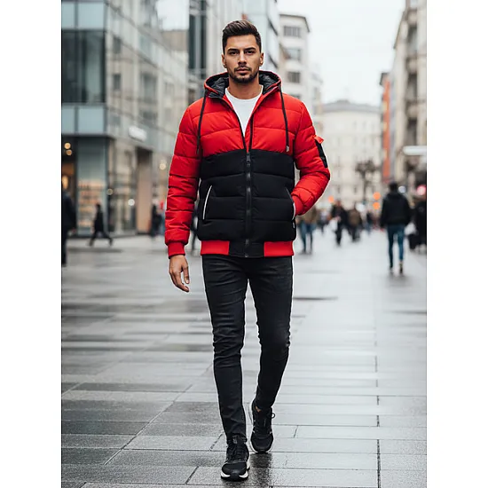 Men's red/black winter jacket Oscar