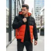 Vīriešu melna/oranža ziemas jaka Oscar