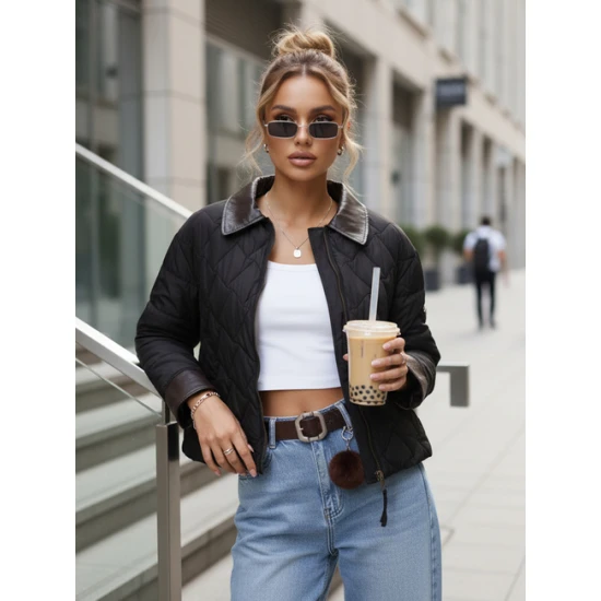 Sieviešu melna jaka Santi Jakas