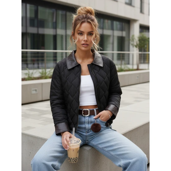 Sieviešu melna jaka Santi Jakas