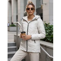 Women's light gray quilted jacket Almi