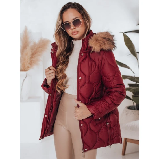 Sieviešu bordo krāsas ziemas jaka Lumor